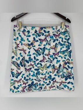 Talbots Novelty Butterfly Casual A-line Skirt Cotton W/ Spandex Lined Interior